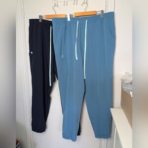 BUNDLE GARDE MALADE Scrub Pants Size 3XL Tall Turquoise And Navy Blue Loose Fit